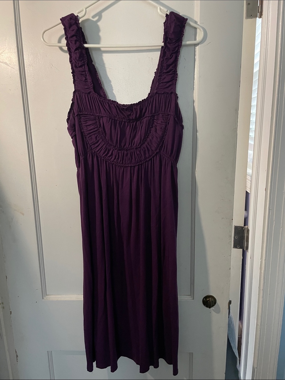 Max Studio Deep Purple Ruffled Midi Dress